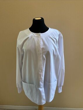 Sivvan Women's Round Neck Professional Medical White Lab Coat Size Large